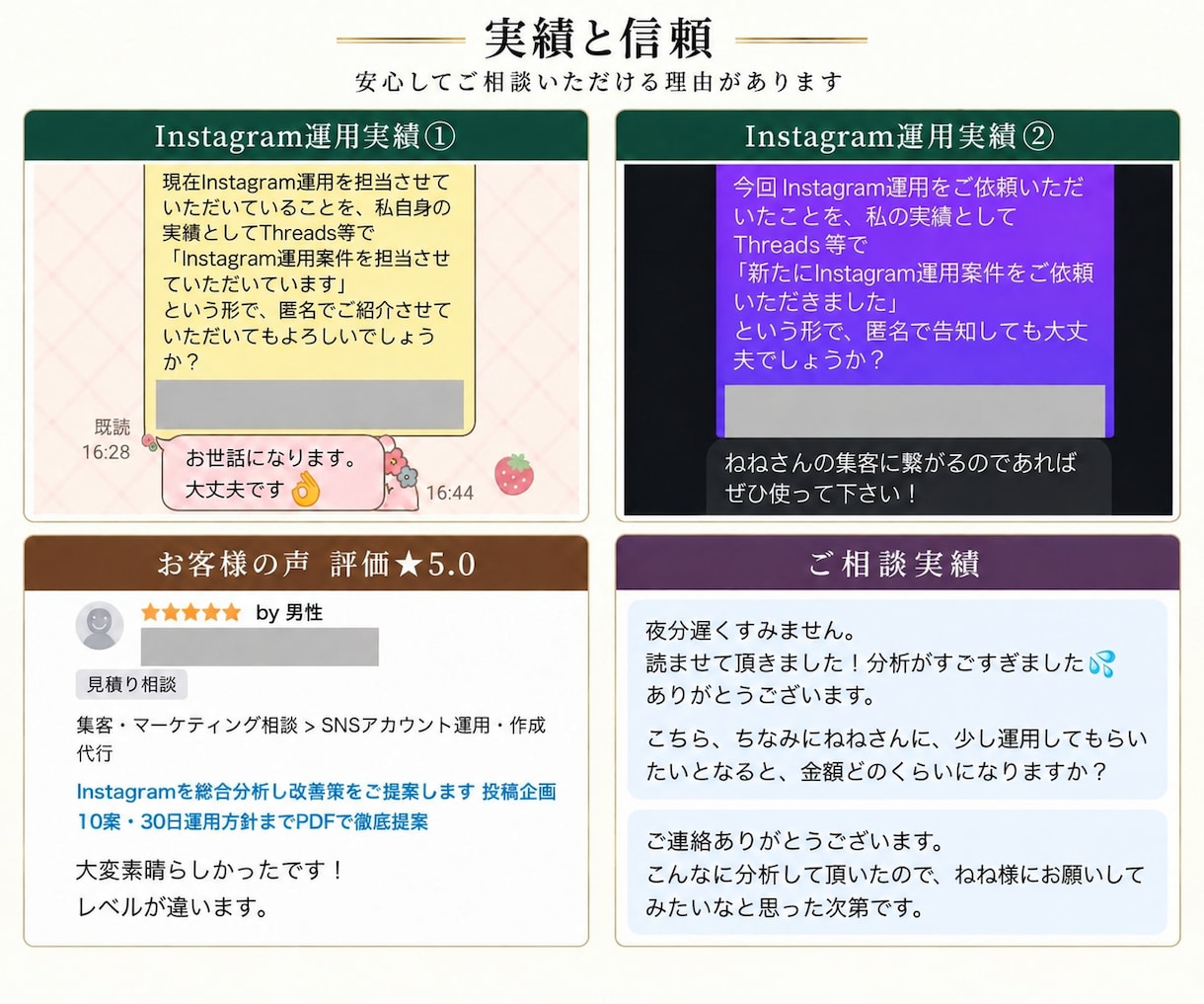 Instagramを総合分析し改善策をご提案します 投稿企画10案・30日運用方針までPDFで徹底提案 イメージ2