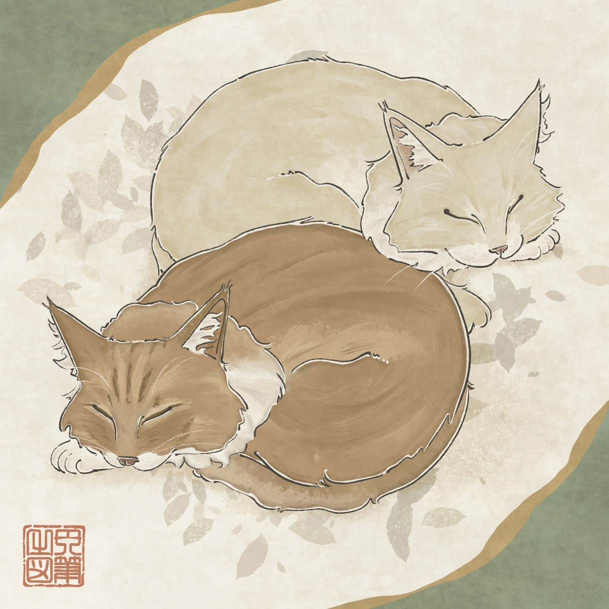 大切なペットを和風イラストに仕上げます お写真をもとに、和の世界観を取り入れたイラストに仕上げます。 イメージ3