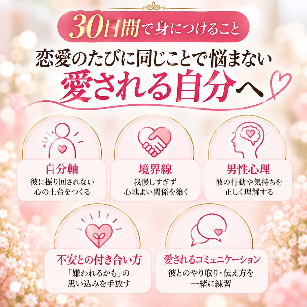 30日間チャットで恋愛を完全伴走します 男性心理×自分軸で追う恋から愛される恋へ イメージ6
