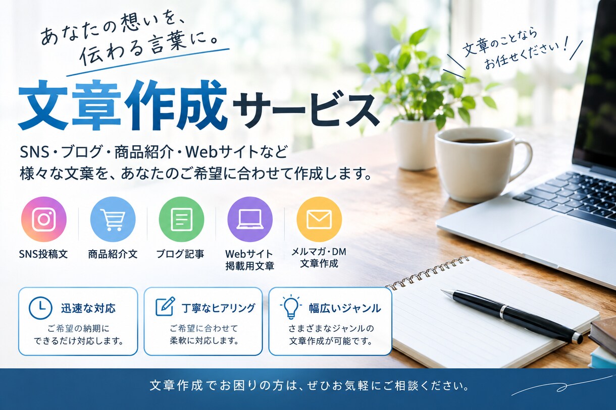 SNS・商品紹介などの文章を作成します AIを活用して伝わりやすい文章を作成します イメージ1