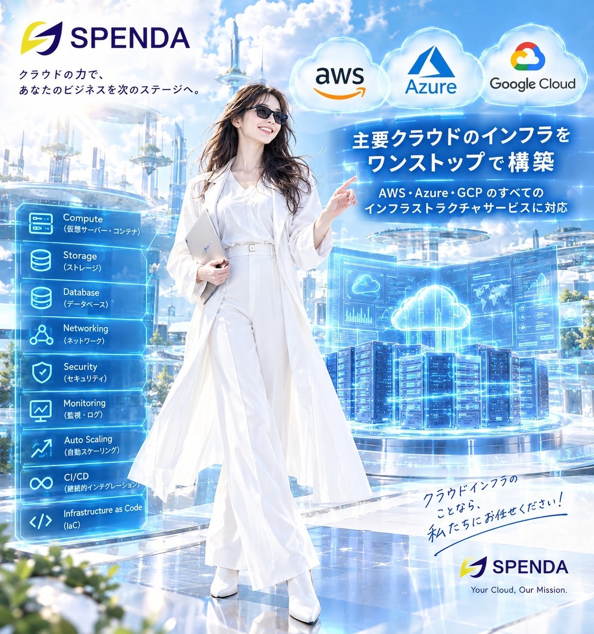 AWS・Azure・GCPインフラ構築を支援します クラウドの設計から構築・設定・運用まで丁寧に対応 イメージ1