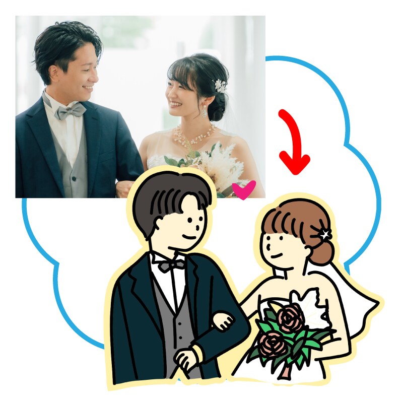 写真をイラストにします あなたの大事な写真をゆるかわイラストにします！（2人まで） イメージ2