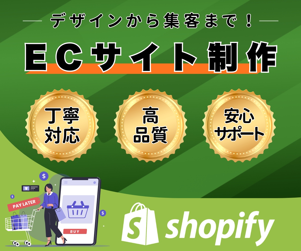 Shopifyサイト制作！売れる仕組みを作ります 面倒な設定は全てお任せ！Shopifyで理想のショップを実現 イメージ1
