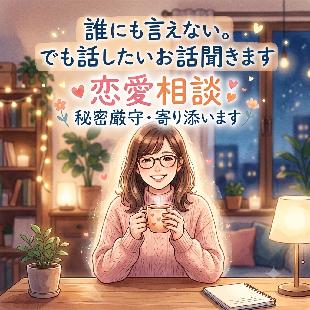 誰にも言えない。でも話したい話、聞きます 複雑恋愛、婚外恋愛、色々な恋愛の様々なお話聞かせてください。 イメージ1