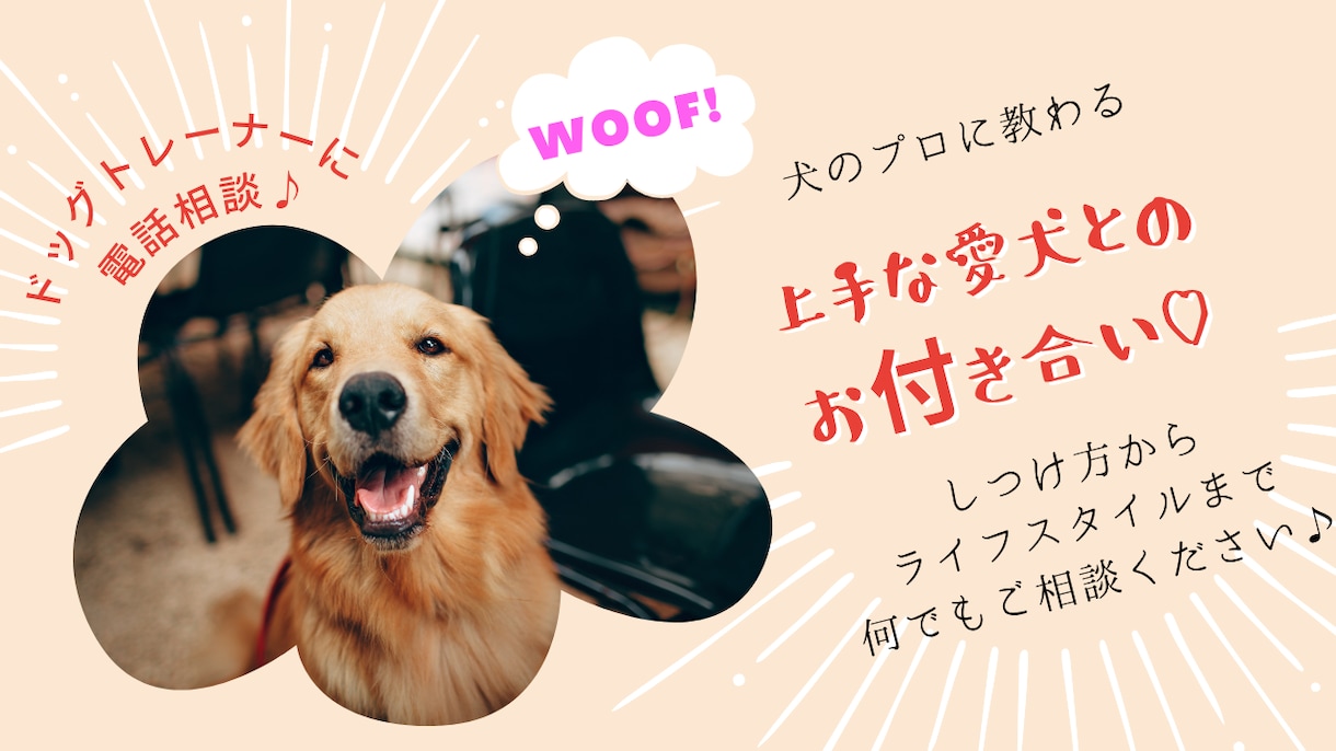 しつけ教室より気軽に♪犬のプロが電話サポートします 数多くの犬と向き合ったプロが愛犬との穏やかな暮らしを応援！ イメージ1