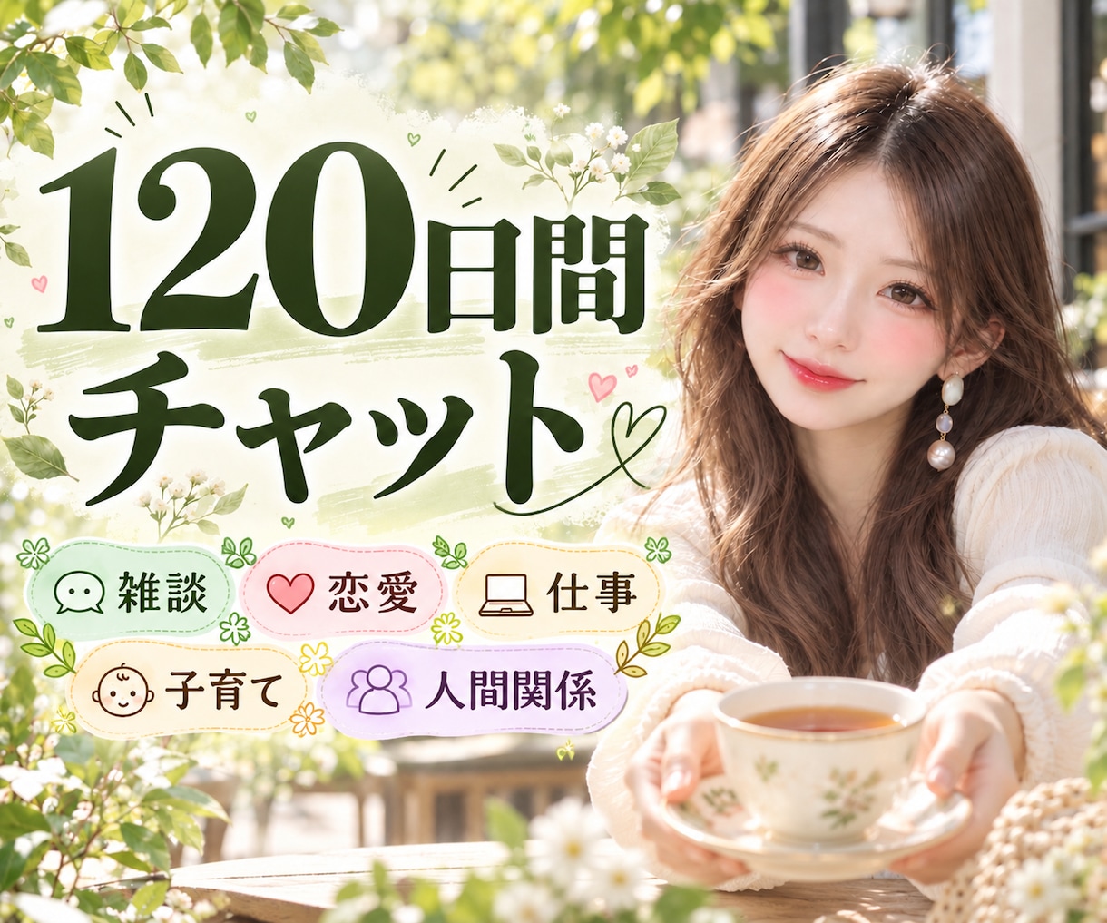 雑談チャット【120日間】パートナーになります 毎日あなたの話し相手として待ってます！なんでも話してね♪ イメージ1
