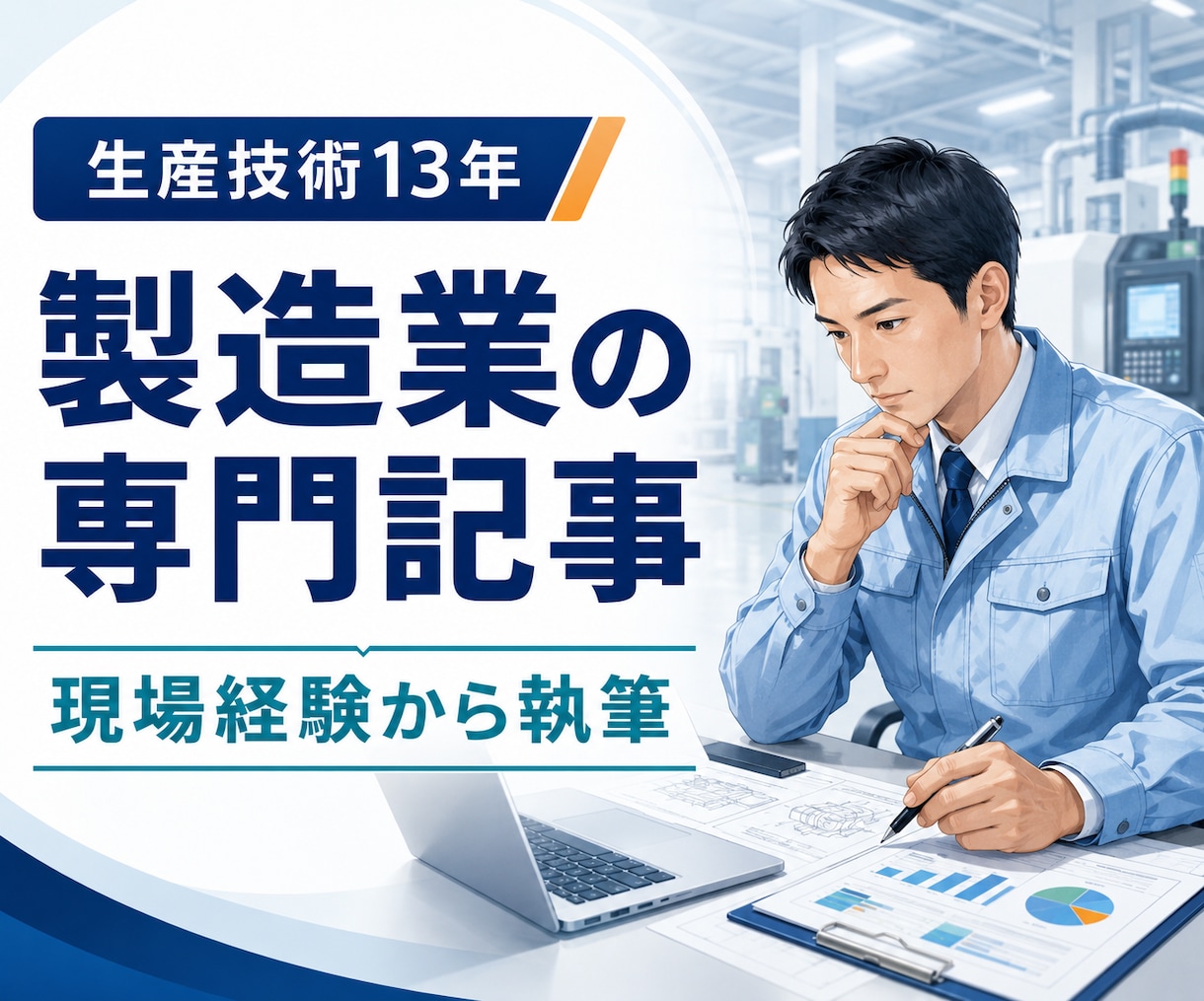製造業の専門記事を現場経験から執筆します 生産技術13年。専門知識を読みやすく整理 イメージ1