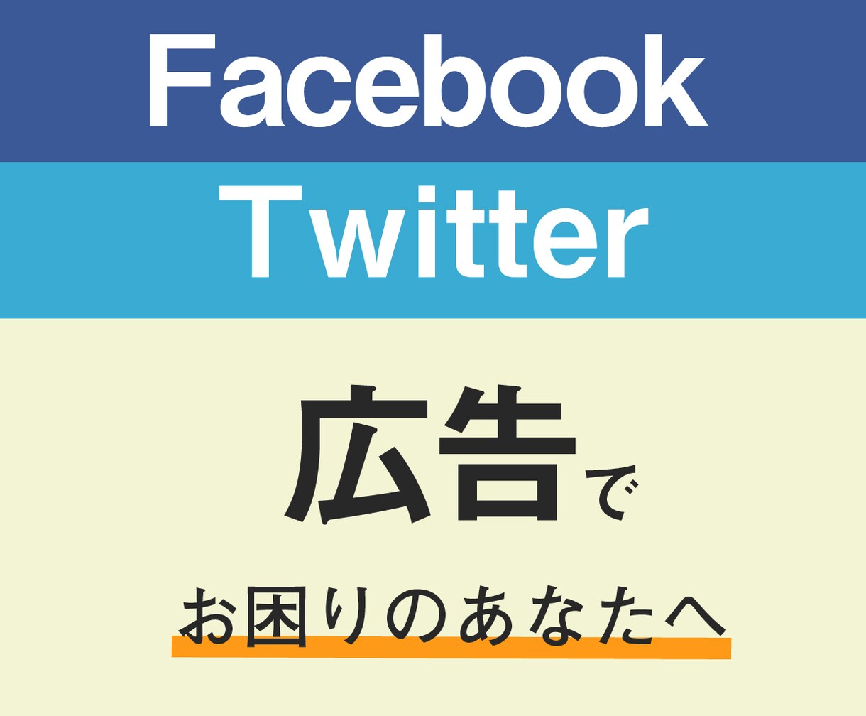 SNS広告のお悩みを3つ解決します Facebook/Twitter広告で集客を強化したい方へ イメージ1