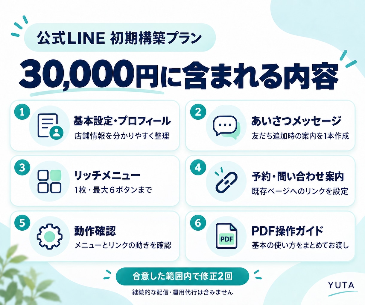 個人事業・小さなお店の公式LINEを整えます 初期設定・リッチメニュー・予約案内までまとめて対応 イメージ2