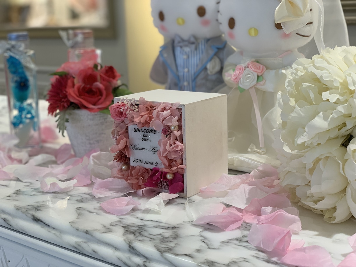 ウェディングWelcome item 製作します プリザフラワーとハンドメイドプレートを使用したitem❁✿ イメージ4