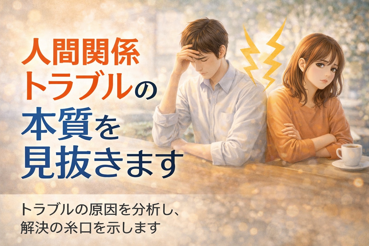 人間関係トラブルの本質を見抜きます 人間関係トラブルの原因を分析し、解決の糸口を示します。 イメージ1