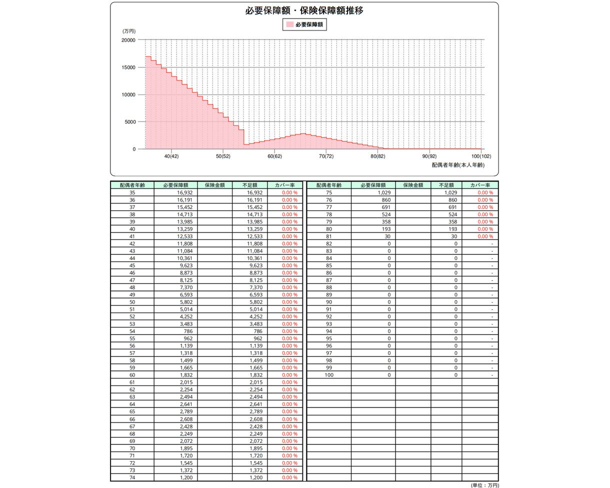 ライフプランニング表を作成します 将来収支（何歳で資産いくら等）・必要死亡保障額もわかります イメージ4