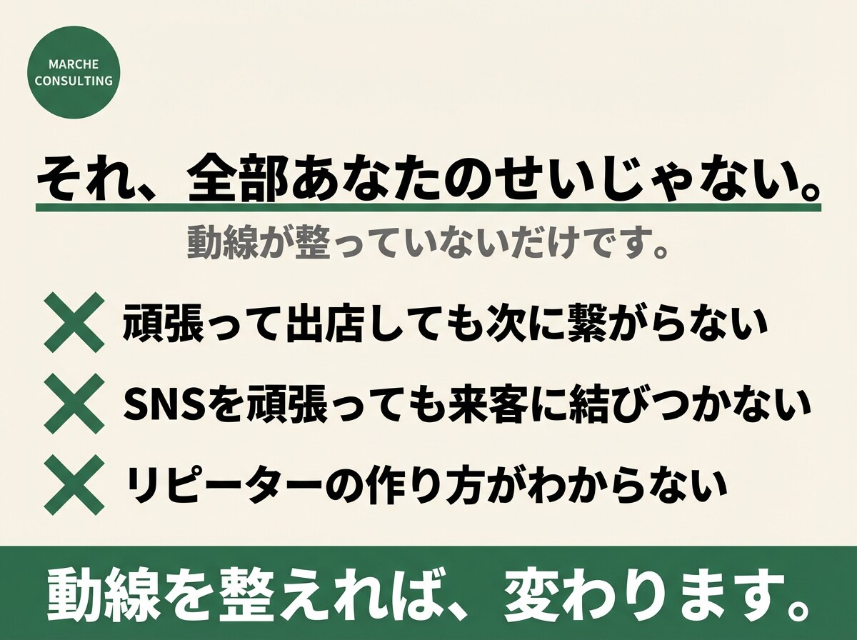 マルシェ当日だけで終わらせない！動線相談します マーケター視点で、あなただけのリピーター動線を設計 イメージ2