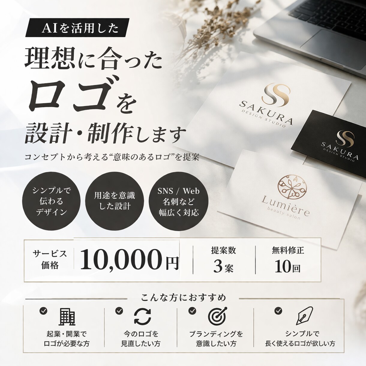 理想通りのロゴ制作します コンセプト設計から意味あるロゴを制作 イメージ1