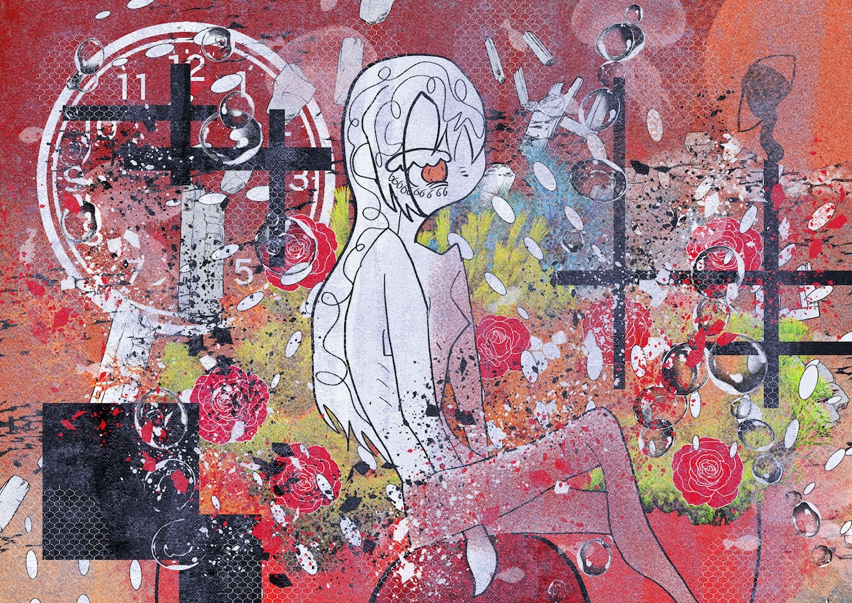 ボカロMV・ジャケのアートチックな一枚絵作ります アートチックでサブカルな一枚絵描きます。可愛くて不気味です イメージ5