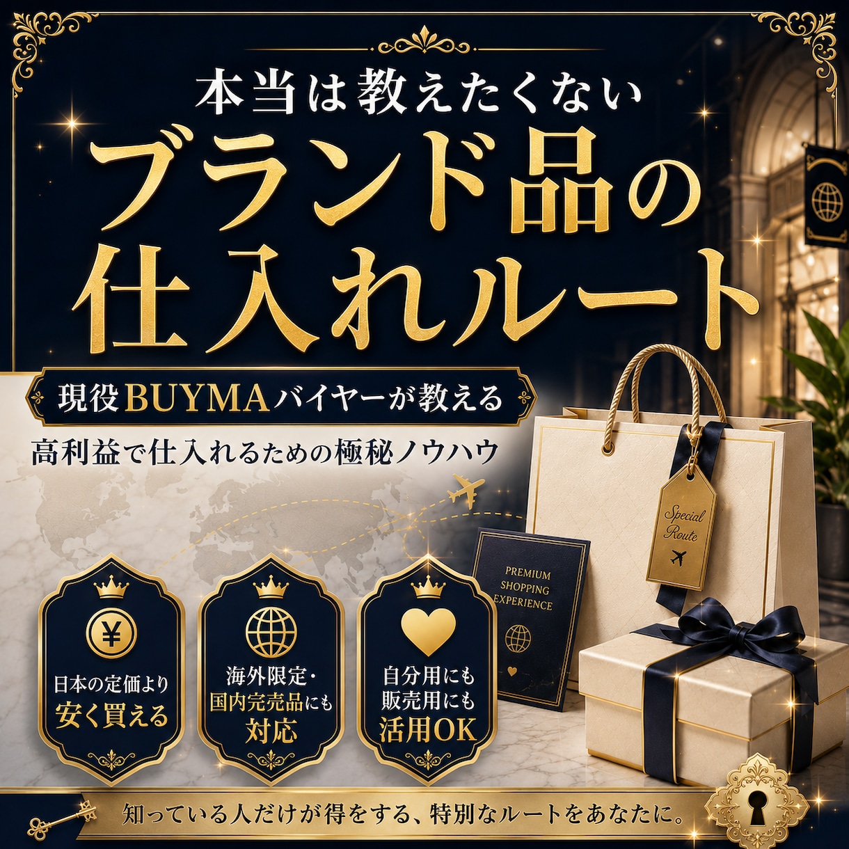 本当は教えたくないブランド品の㊙入手方法を教えます 高級ブランド品のみを扱う現役プロバイヤーが伝授いたします イメージ1