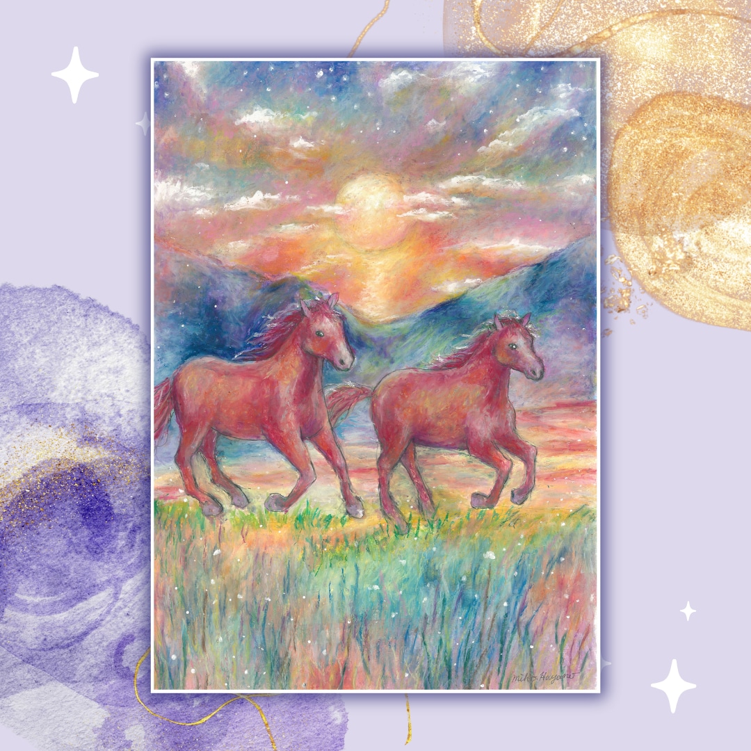 飾りたい・贈りたい絵画をオイルパステルで描きます ご希望に合わせてなんでも。B5お任せ額装つき配送無料で簡単 イメージ2