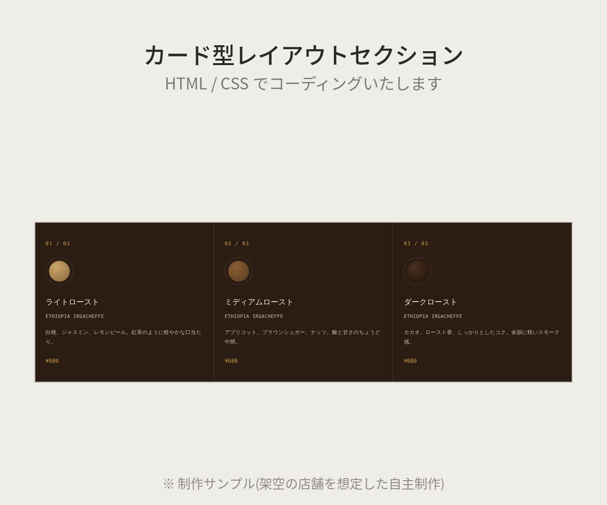 HTML・CSSで1セクション分コーディングします 3,000円〜/レスポンシブ対応/最短2日でお渡し イメージ4