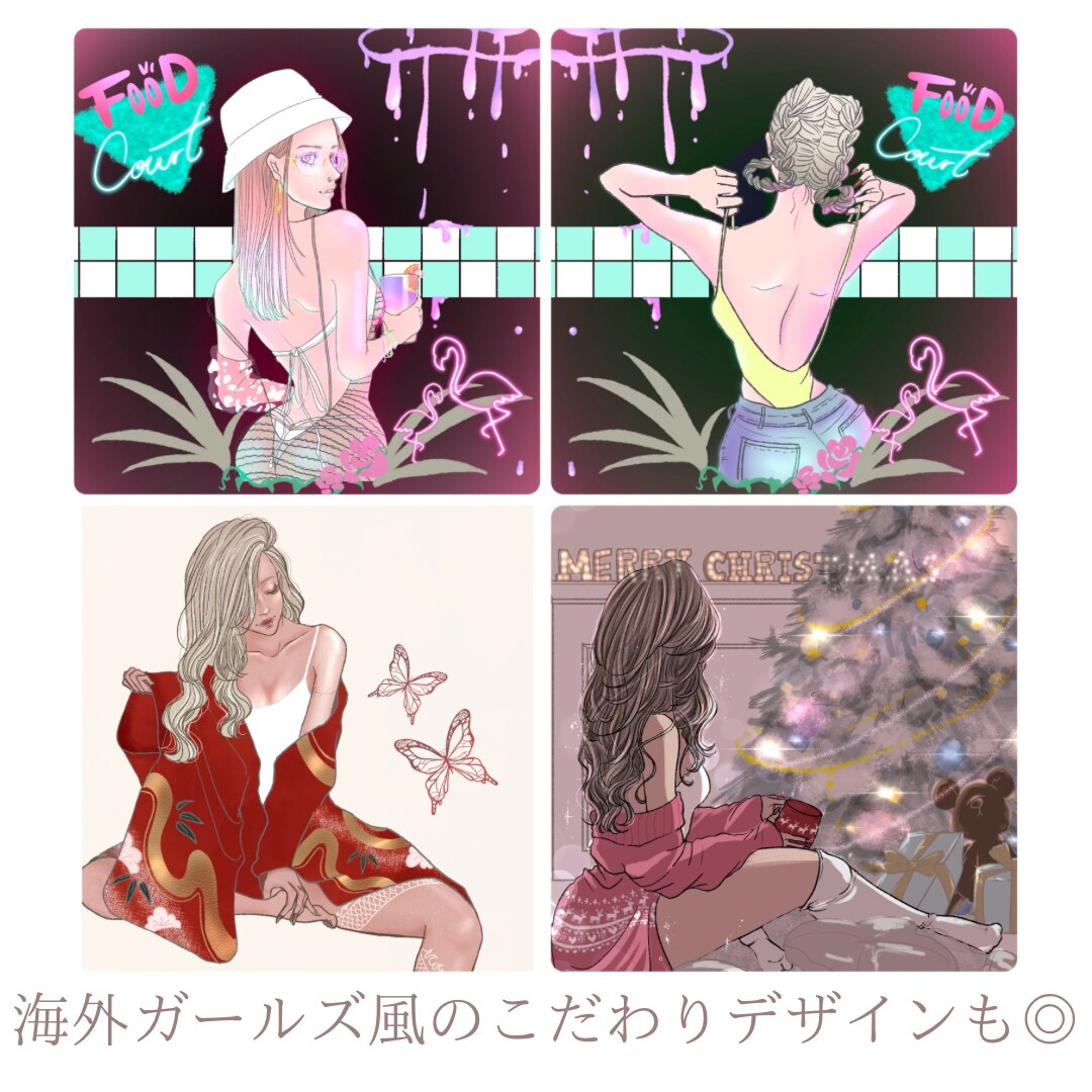 ふんわり繊細♡後ろ姿が大人可愛いアイコン描きます SNS運用を全力応援!後ろ姿＋正面向きのお得な２点セット♪ イメージ5