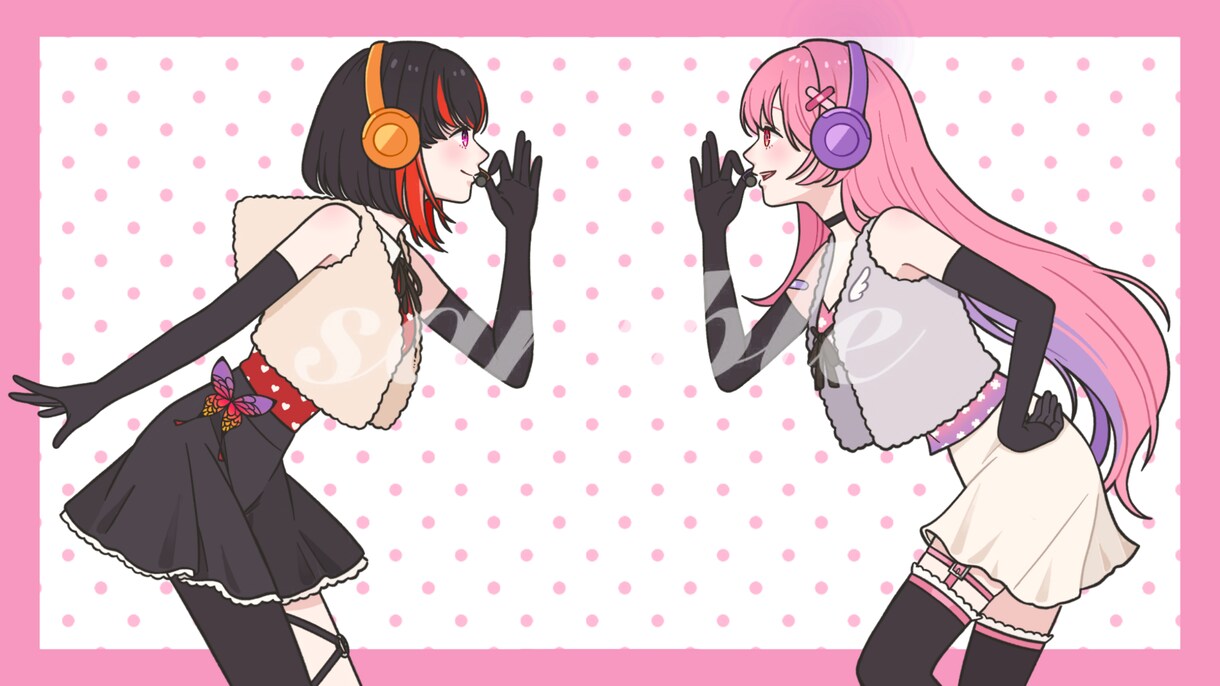 歌ってみた、サムネ、一枚絵等のイラスト描きます 商用無料！動画/配信/アイコン/グッズ/立ち絵 イメージ7