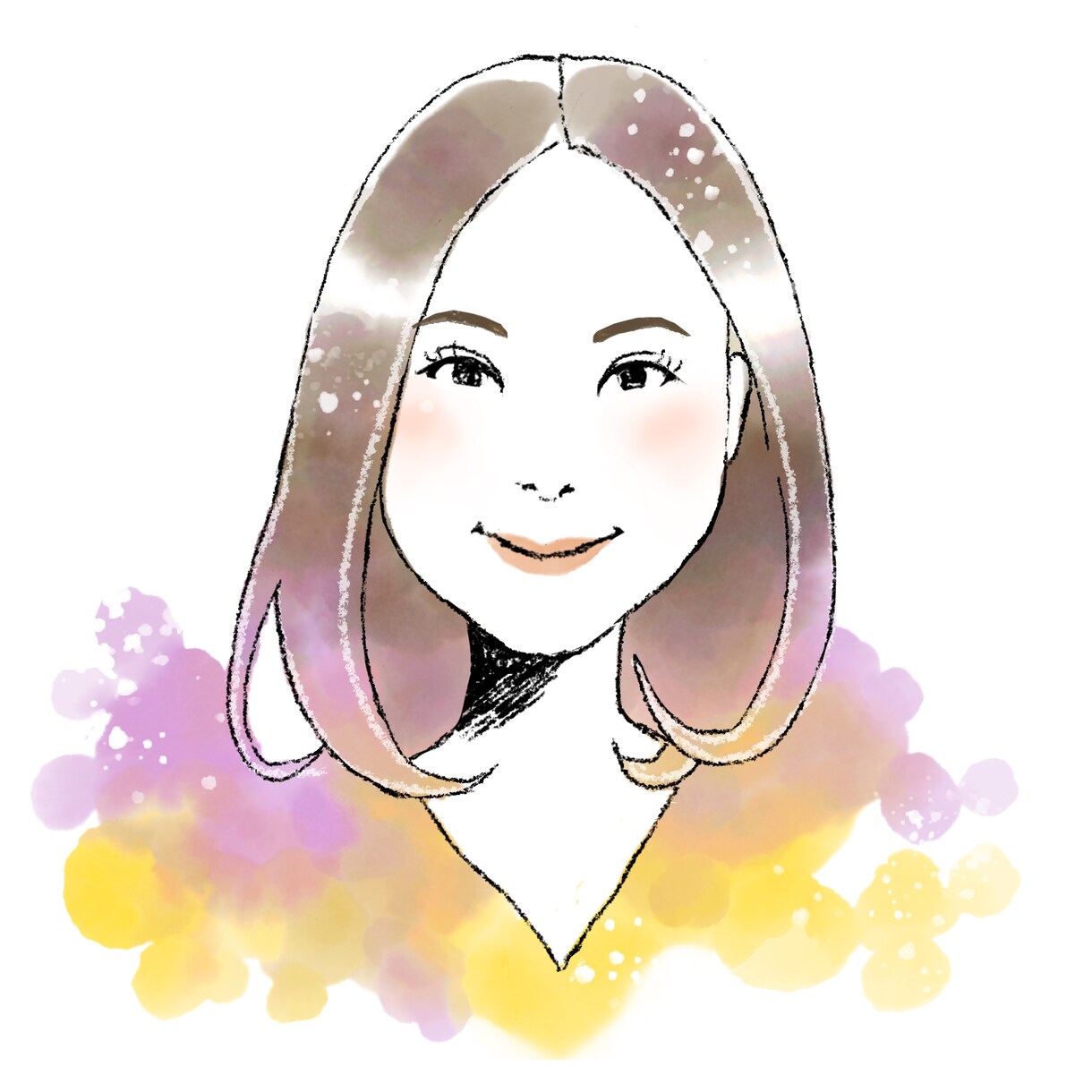 水彩風のふんわりおしゃれな似顔絵を描きます ★柔らかい雰囲気だけどSNS上で印象に残る似顔絵アイコン★ イメージ5