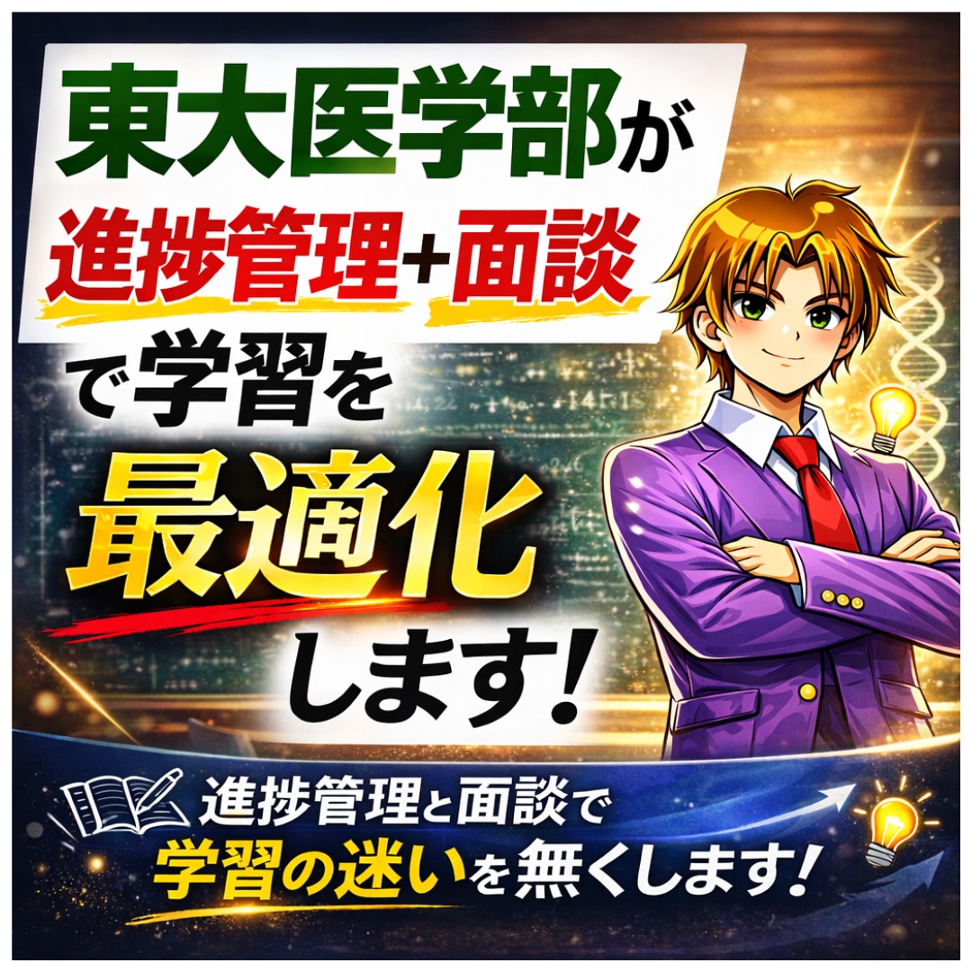 東大理Ⅲが進捗管理＋月1面談で学習を最適化します 進捗管理と面談で学習の迷いを無くします イメージ1