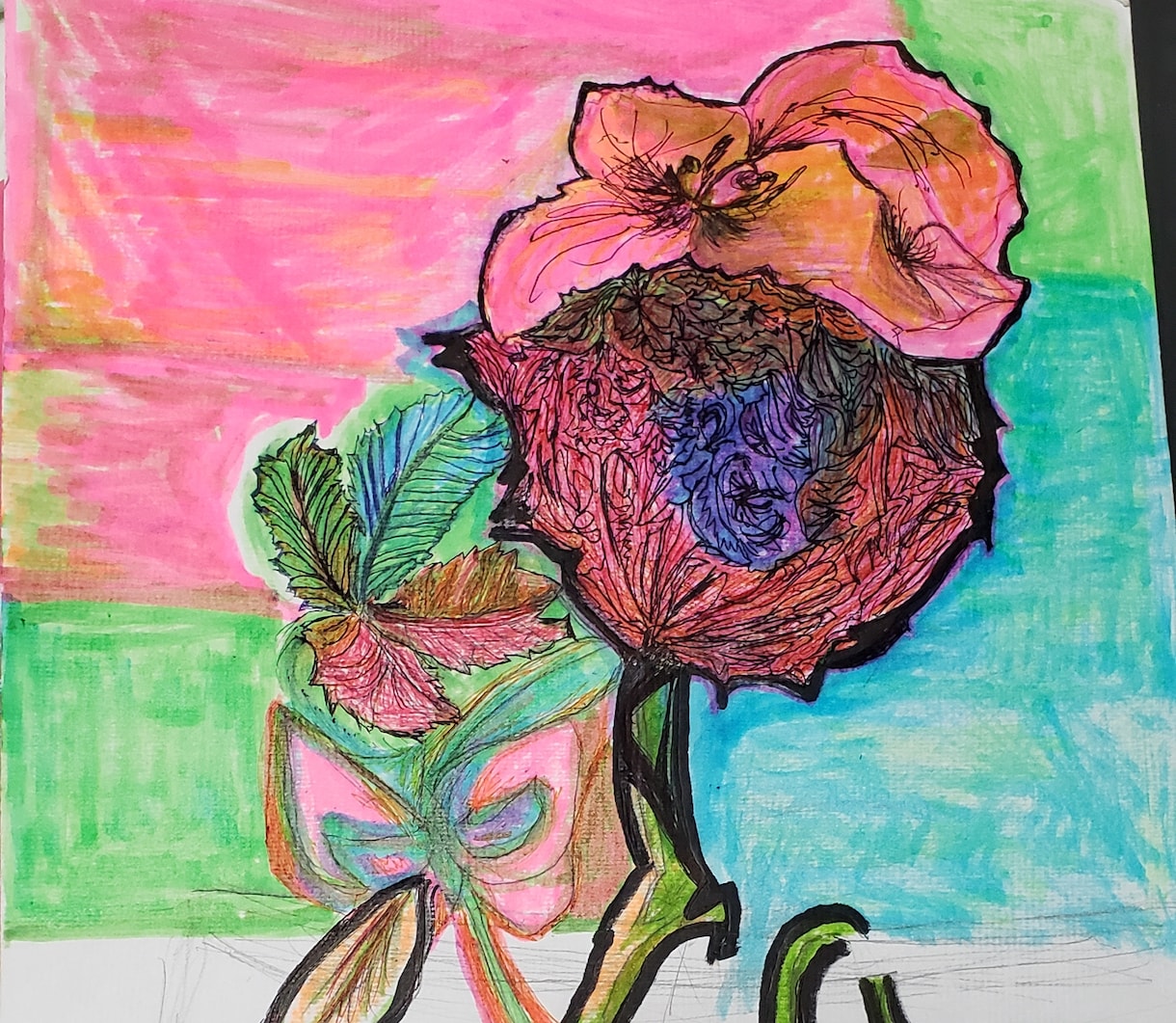 鉛筆と蛍光ペン等を使って絵を描きます 鉛筆と蛍光ペン等で、オリジナリティのある絵を描きます！ イメージ2