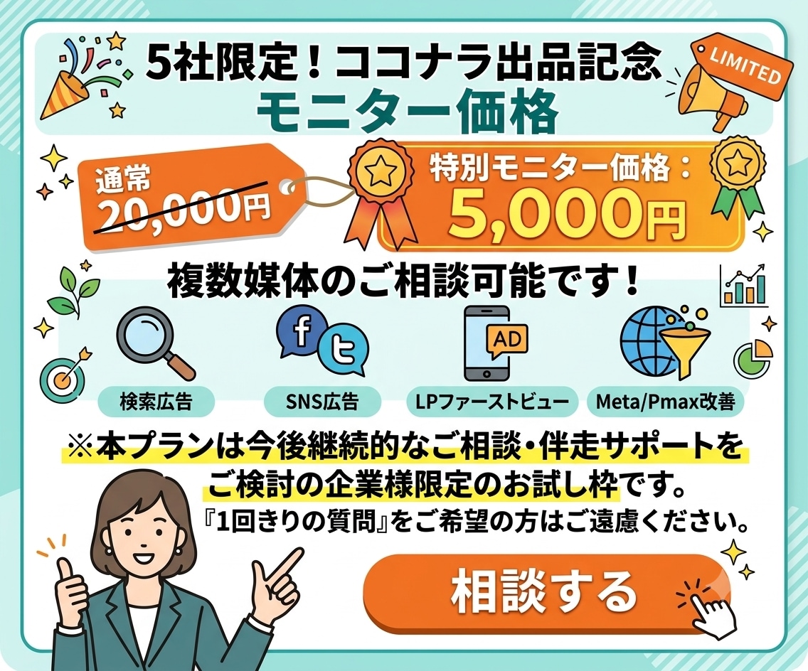 初回｜web広告戦略をプロ視点でアドバイスします 何をすれば改善する？と迷走する担当者様のためのお試し壁打ち イメージ1