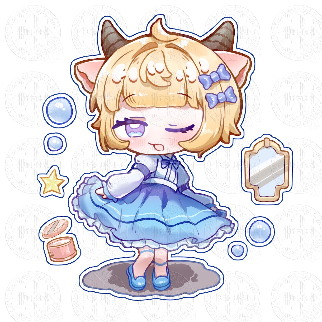 Q版キャラクターステッカー制作承ります チビキャラ表情絵、イラスト、立ち絵など制作承ります イメージ4