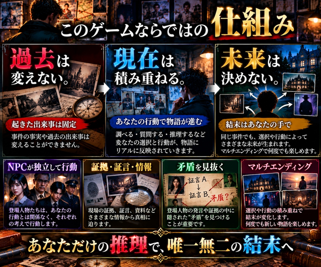 AI本格ミステリーゲームを提供します あなたの行動で未来が変わる本格推理体験 イメージ3
