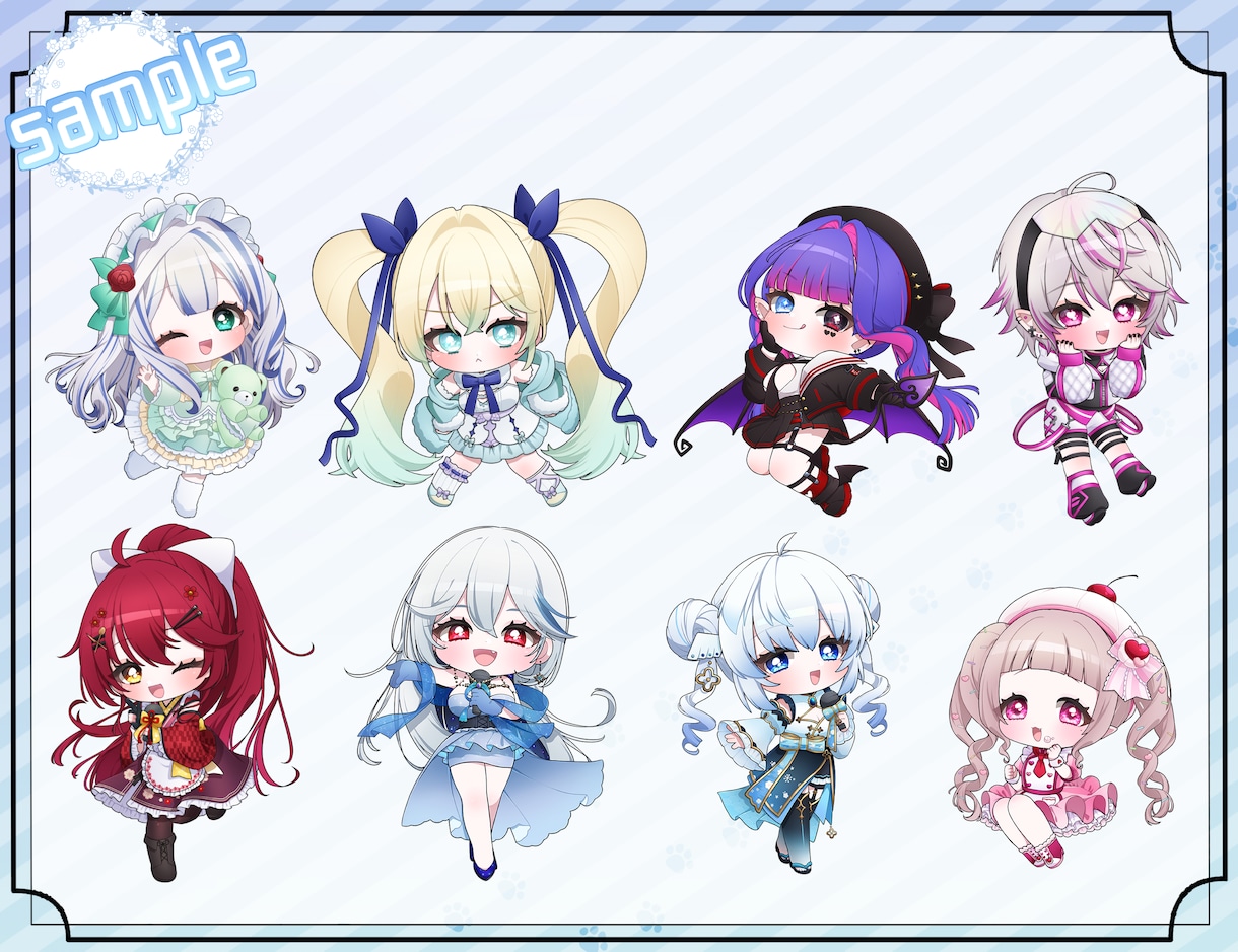 もちもち可愛いSD(デフォルメ)キャラ描きます ✴︎Vtuber様多数ご利用！個人的利用も大歓迎です✴︎ イメージ5