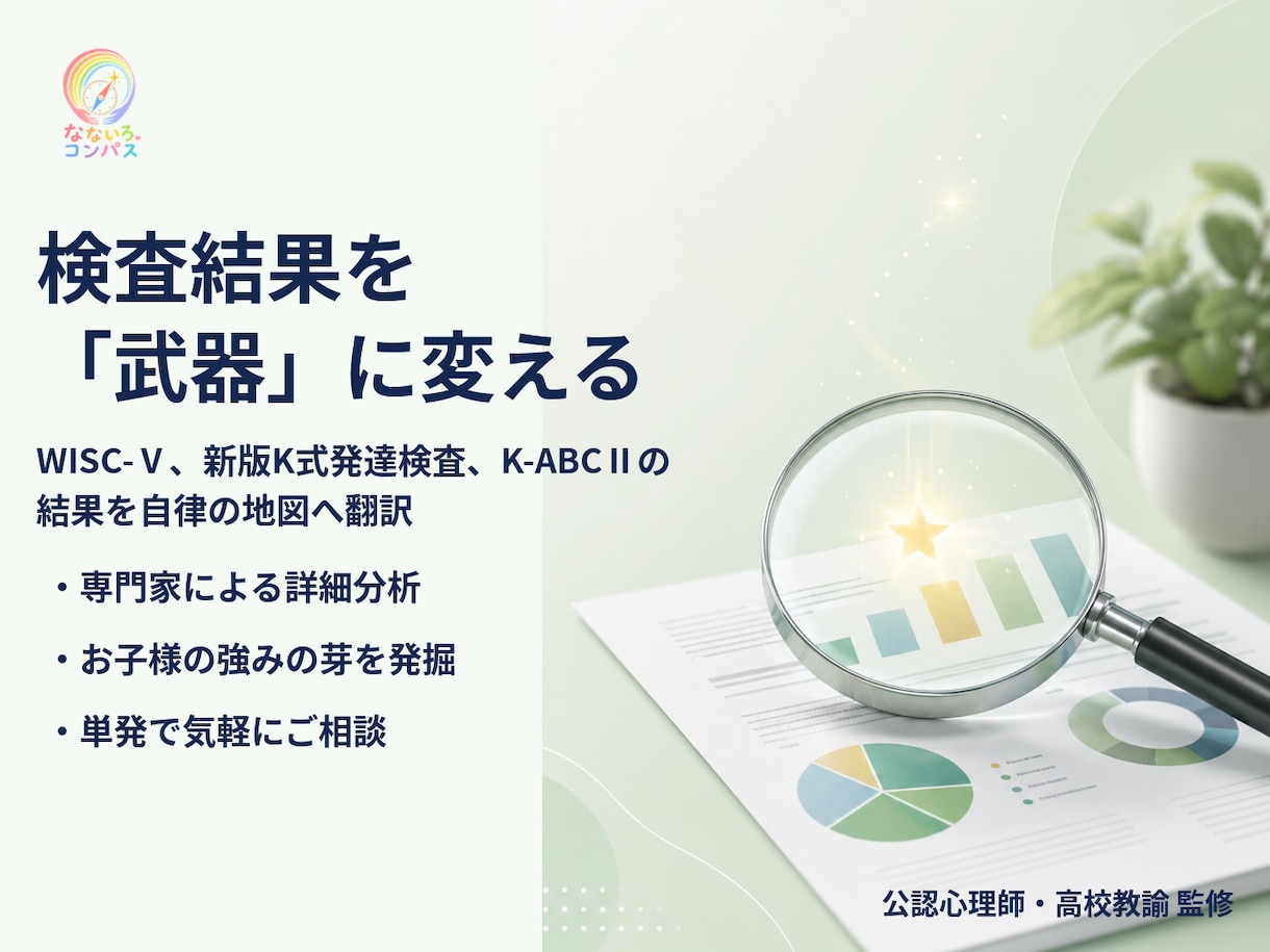 発達検査・知能検査をわかりやすく読み取り解説します 受検された発達検査や知能検査の読み取りと活用法をお伝えします イメージ1