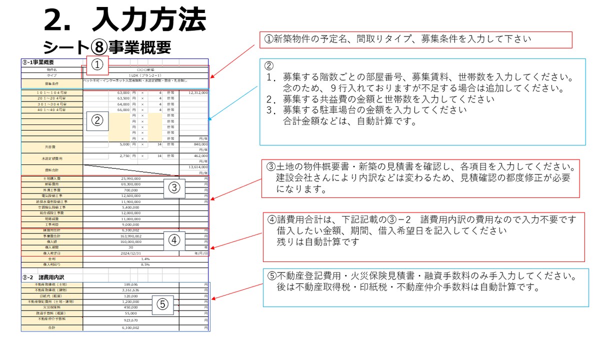 新築木造以外用40年、事業計画書フォーム販売します 銀行融資に成功した、事業計画書フォーム販売 イメージ4