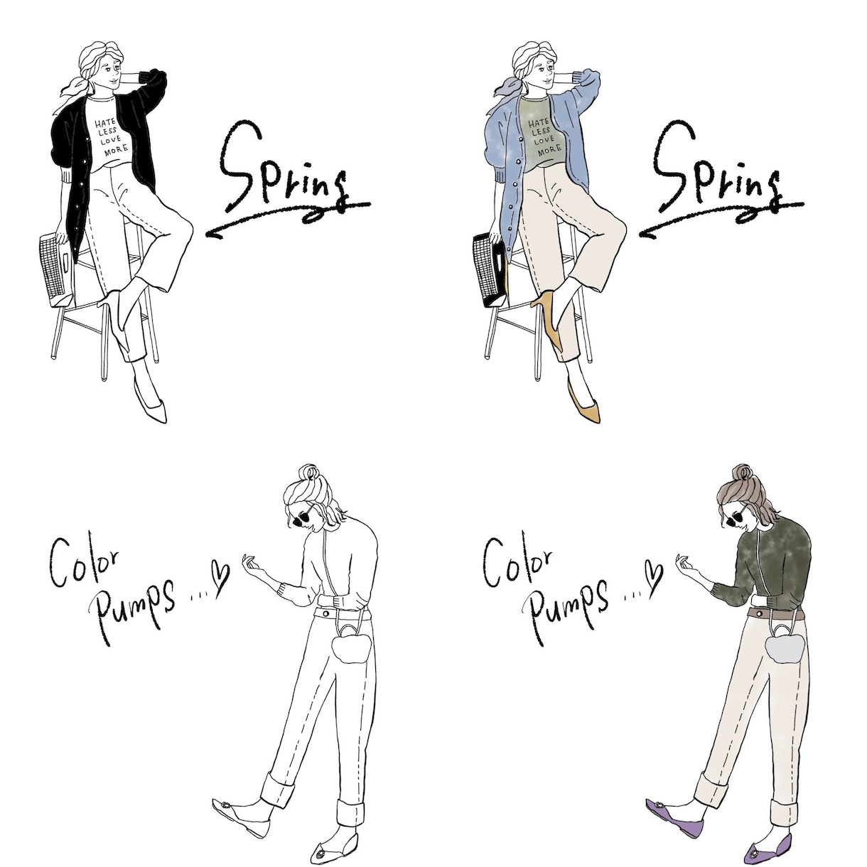シンプルモダンなファッション・小物イラスト描きます ボールペンタッチの味のある風合いイラストです イメージ2