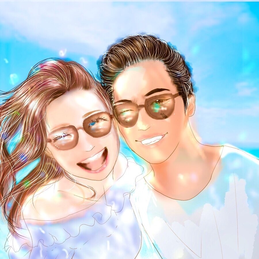 温かみあるイラストで似顔絵描きます ご依頼者様、お相手様が笑顔になるような仕上がりにします。 イメージ4