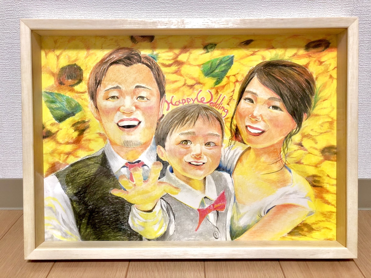 手書き！本格的なウェルカムボード描きます パステルを使って幸せな瞬間を絵に残してます。大切な人とどうぞ イメージ3