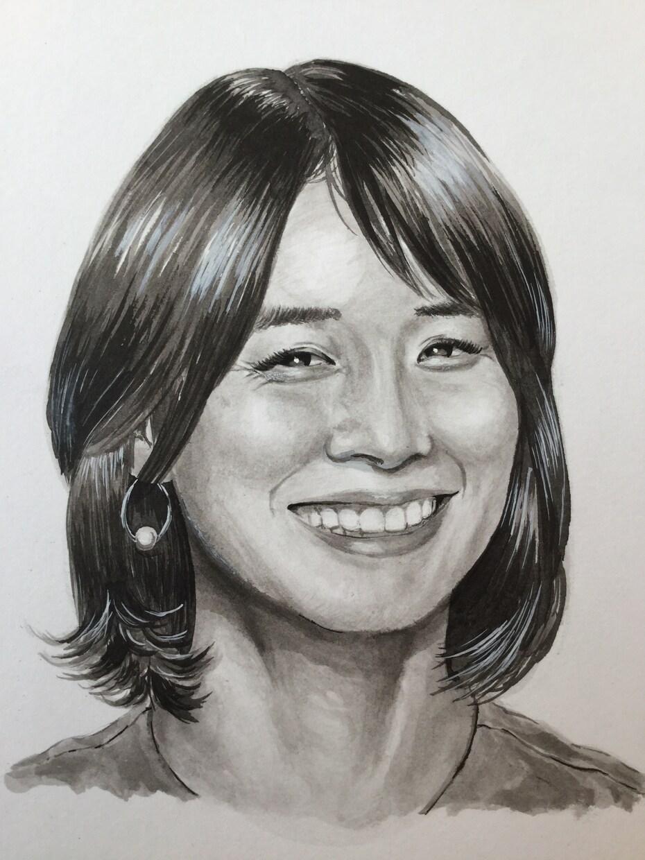 写真から墨で優しい似顔絵を描きます 今時アナログですが、手描きで唯一の似顔絵を描きます。 イメージ9