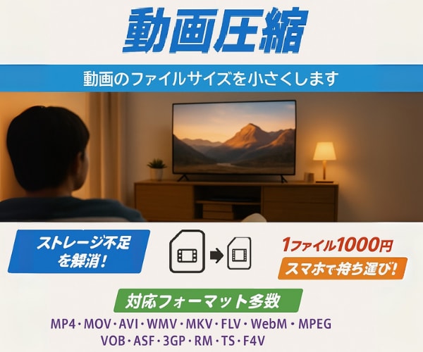 動画サイズ圧縮！動画サイズを縮小致します HDD容量不足解消！動画配信OK！ イメージ1