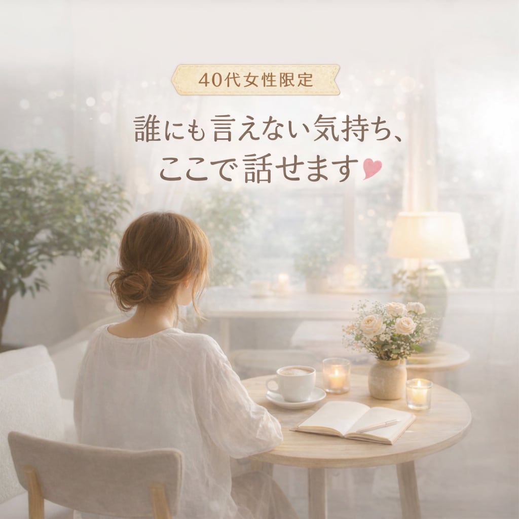 40代女性限定✴︎心に寄り添いお話を聞きます 「匿名OK」「秘密厳守」ただ聞いてほしい方も大歓迎♡ イメージ1
