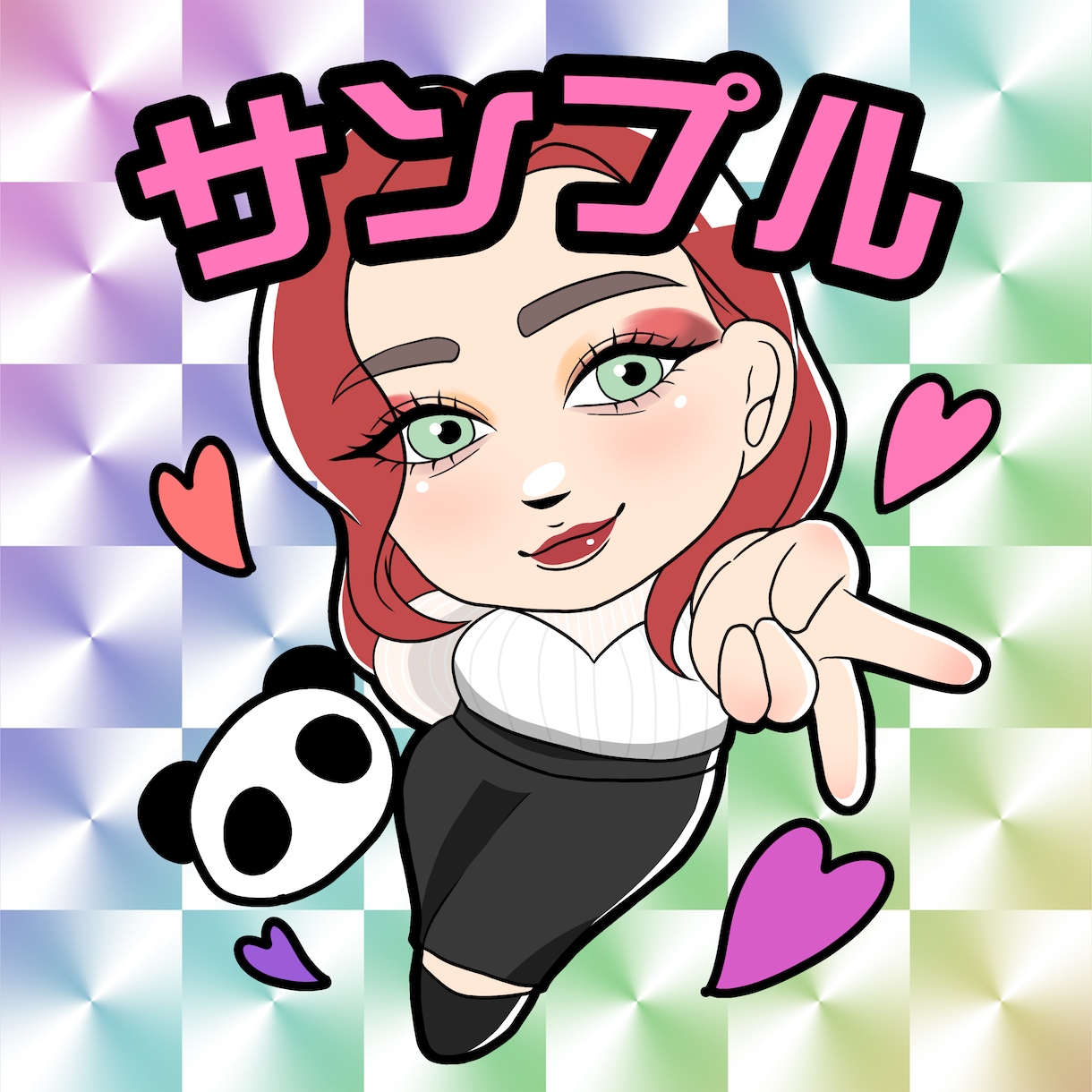 ポップな可愛いシール風イラスト描きます キャッチーな似顔絵でプレゼントやオリジナルグッズに！ イメージ7