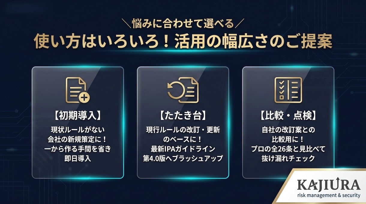24時間以内納品！ 情報セキュリティ規則作成します 現場の「実務負担」を減らすプロのノウハウを凝縮！ イメージ2
