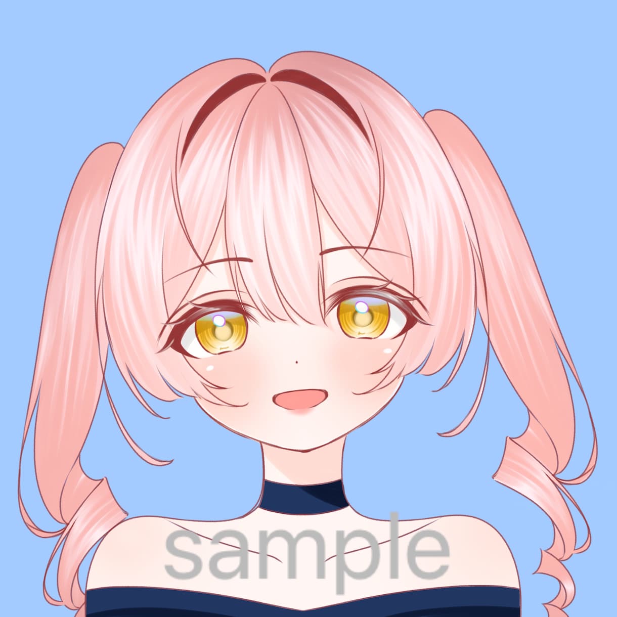 正面を向いた可愛い女の子のアイコン描きます 爆速納品！大きいおめめが特徴です イメージ1
