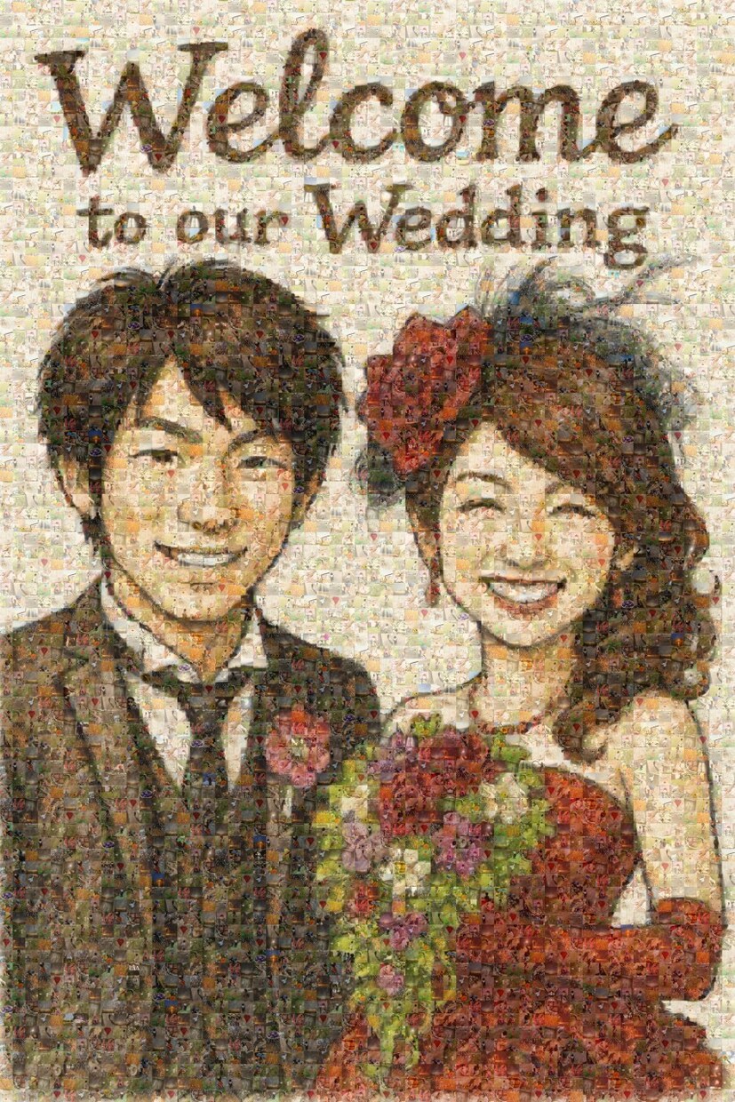 贈り物特集！似顔絵からモザイクアート作成します 似顔絵×高品質モザイクで感動の1枚を！ イメージ1