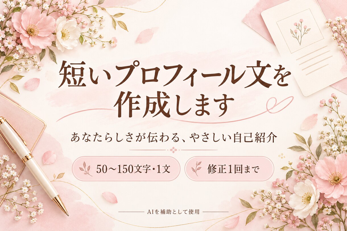 SNS用の短いプロフィール文を作ります あなたらしさが伝わるやさしい自己紹介文 イメージ1