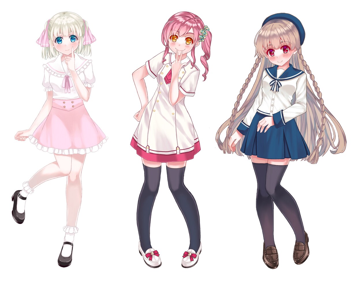 あなたの用途に合わせたかわいい人物イラスト描きます 一枚絵・立ち絵・背景ありなどご要望に応じた作品が手に入ります イメージ8