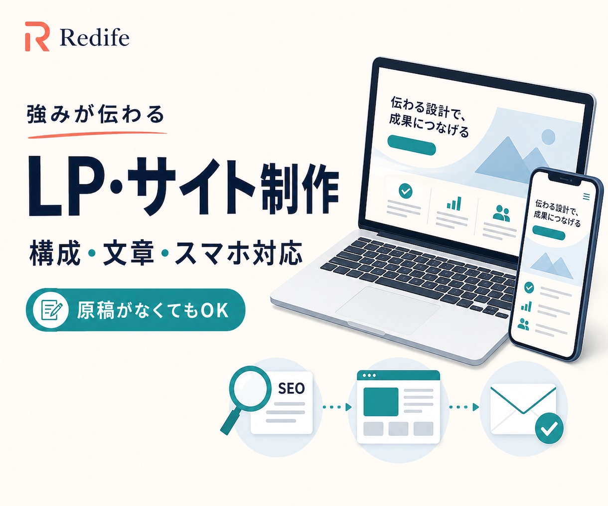 強みが伝わる事業LP・サイトを制作します 原稿なしでもOK｜構成・文章・スマホ対応 イメージ1