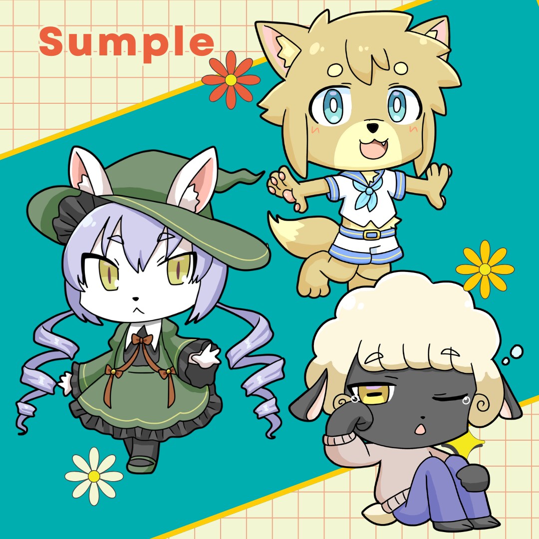 ミニキャラ・SDキャラのイラストお描きします 既存キャラのデフォルメなど、SNSや配信活動でご利用可能！ イメージ5