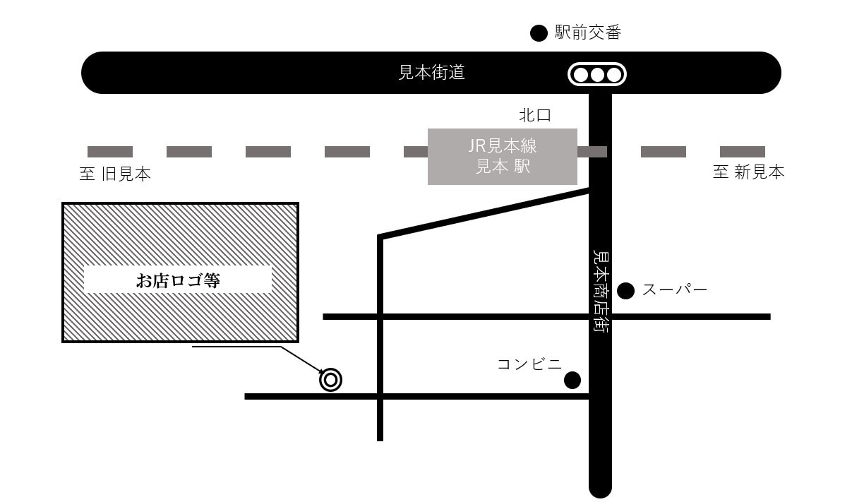 シンプルでモノクロの案内マップを格安で作ります HPやチラシに地図を載せたくて、誰かに作ってほしい時に イメージ1