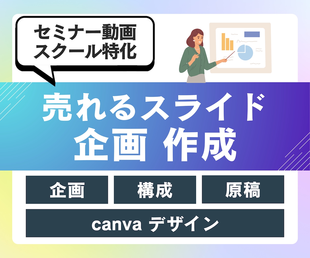 Canvaで講座用スライドを制作します 構成からデザインまで講師専用スライド制作 イメージ1