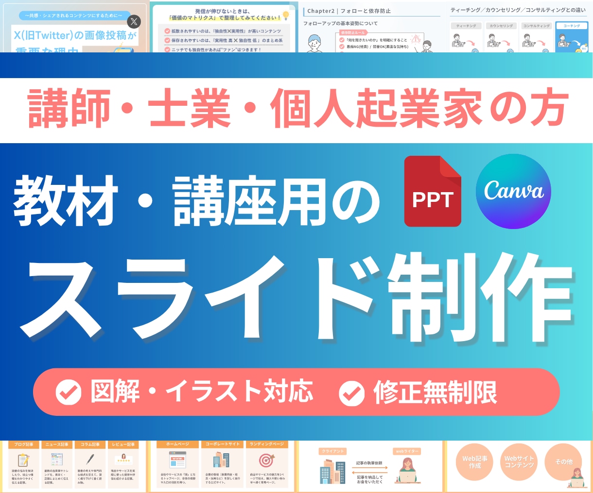 パワーポイント・Canvaで伝わる資料作成します セミナー・講座・営業資料をプロが図解デザイン イメージ1